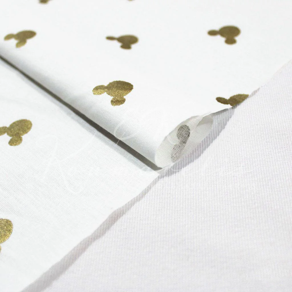 Σεντονόπανο 100% Βαμβάκι - Μίκυ Glitter Χρυσό - 2