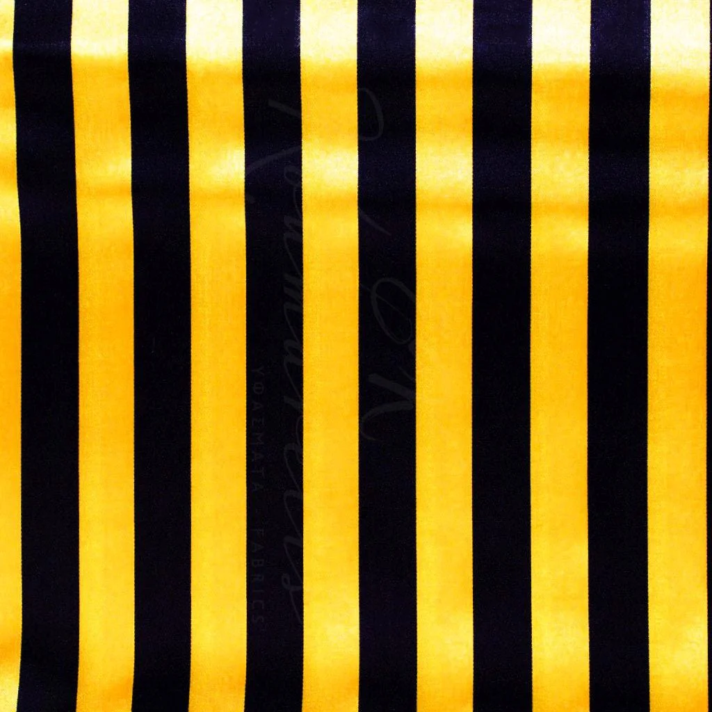 Satin Lining - Stripes Yellow Black