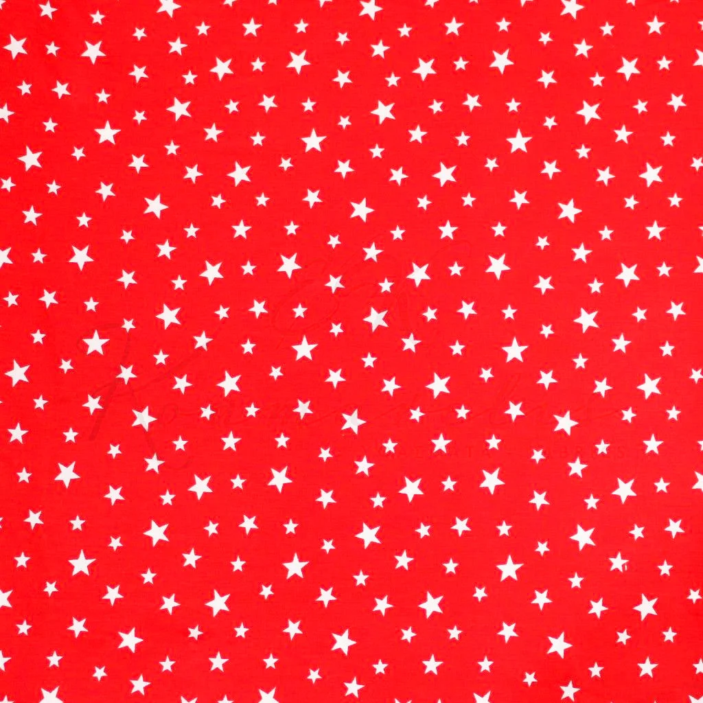 White stars on a red background
