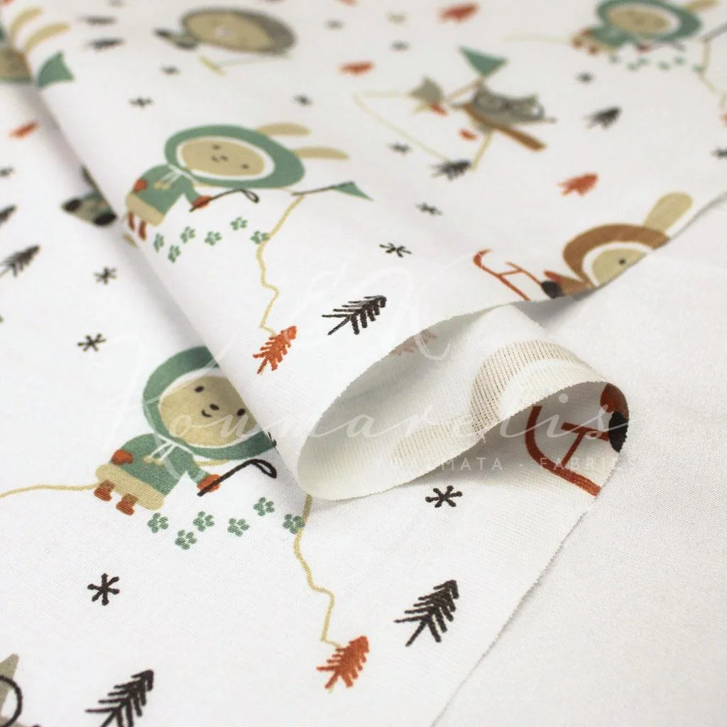 Ποπλίνα 100% Βαμβάκι  - Ζωάκια Εσκιμώοι - 2
