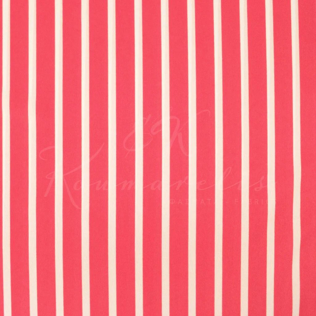 Μαροκέν Ελαστικό - Ριγέ Ροζ Κοραλί - 1