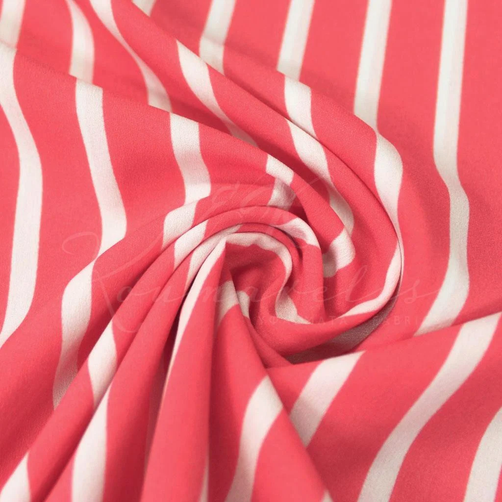 Μαροκέν Ελαστικό - Ριγέ Ροζ Κοραλί - 2