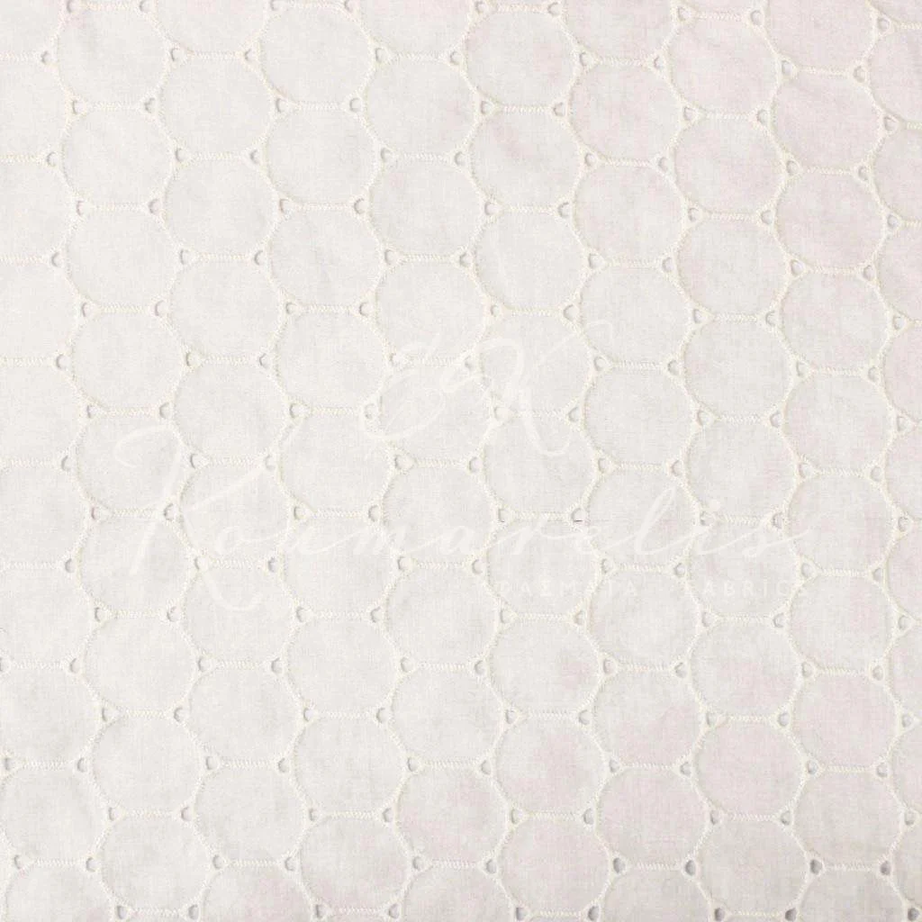 Βαμβακερό Μπροντερί - Σπασμένο Λευκό - 1