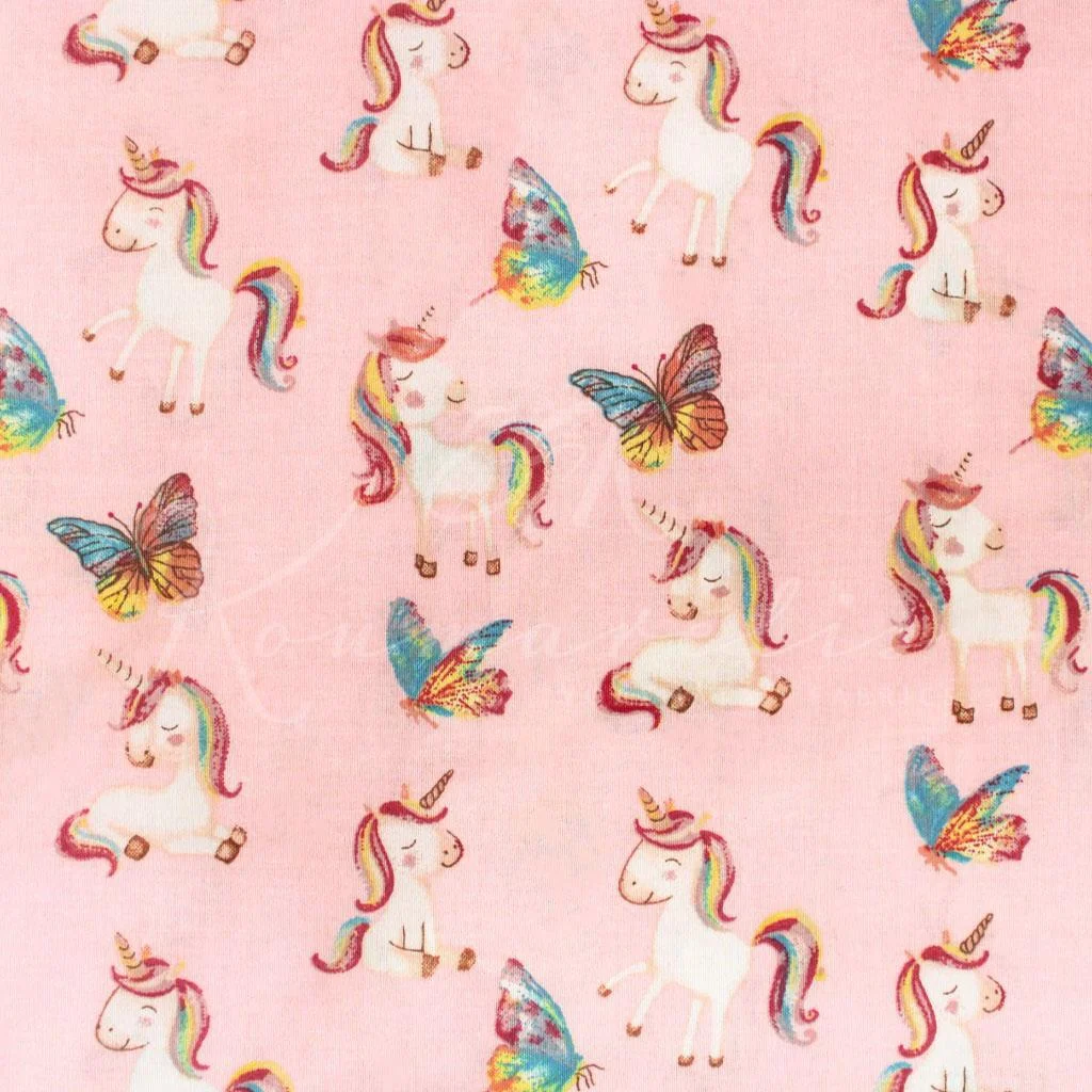 Σεντονόπανο 100% Βαμβάκι - Μονόκεροι και Πεταλούδες - 1