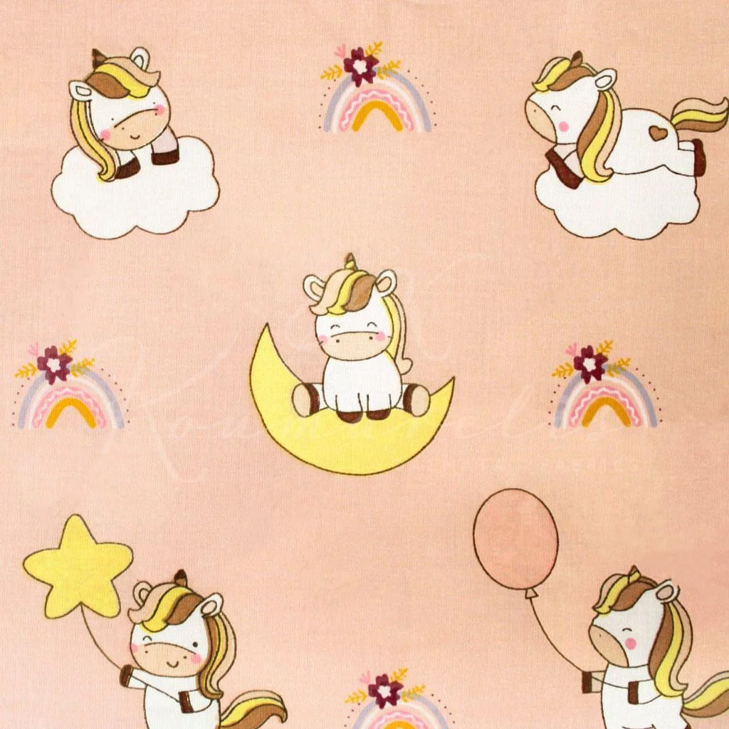 Σεντονόπανο 100% Βαμβάκι - Μονόκεροι στο Φεγγάρι - 1