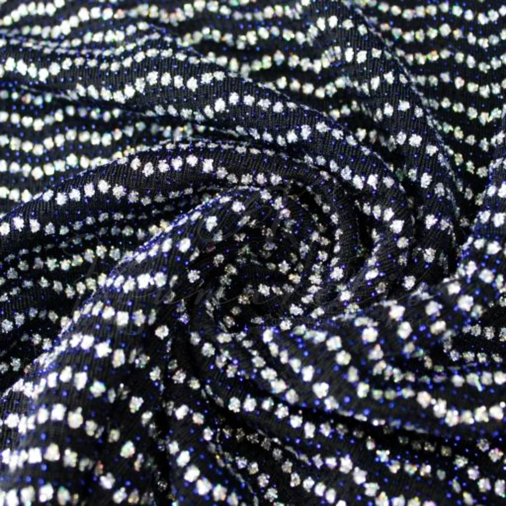 Πλεκτό Λούρεξ – Μαύρο με Ασημί Glitter - 1