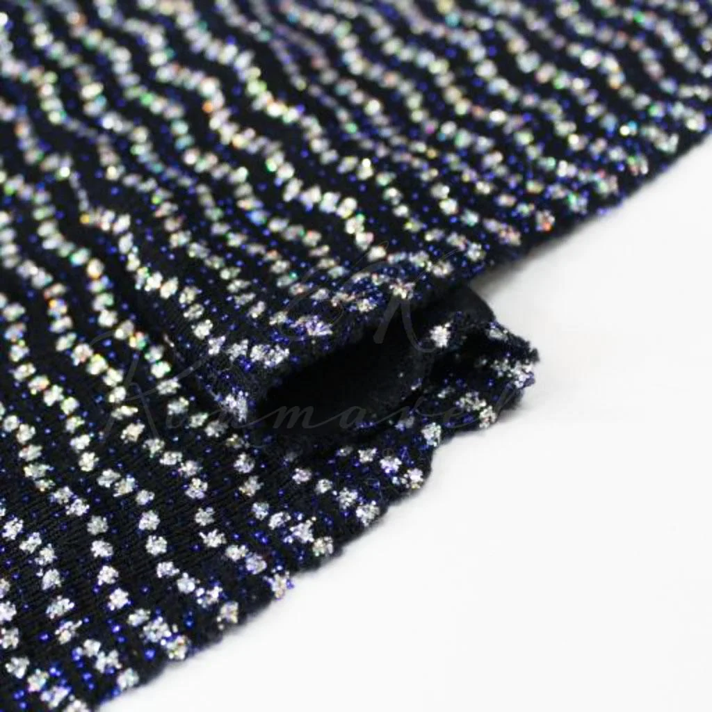 Πλεκτό Λούρεξ – Μαύρο με Ασημί Glitter - 3
