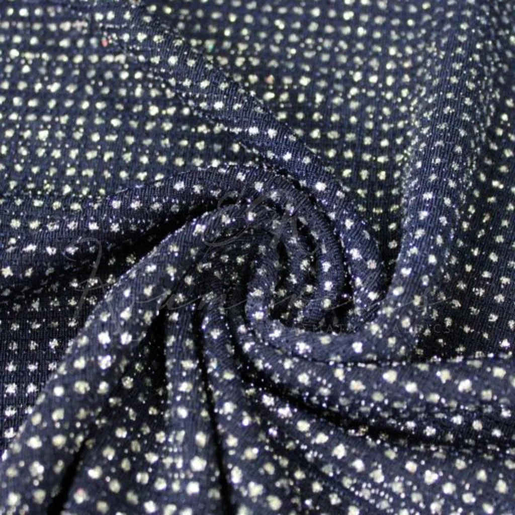Πλεκτό Λούρεξ – Μπλε με Ασημί Glitter - 1
