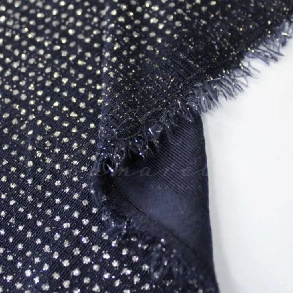 Πλεκτό Λούρεξ – Μπλε με Ασημί Glitter - 3