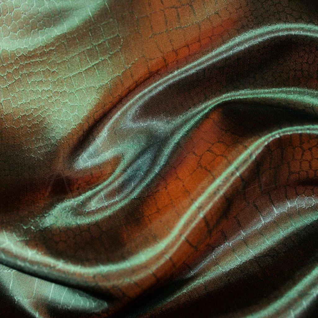 Jacquard Satin Taffeta – Iridescent Snake Print - 1