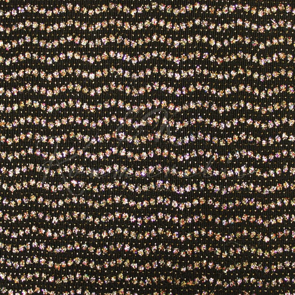 Πλεκτό Λούρεξ – Μαύρο με Χρυσό Glitter - 2