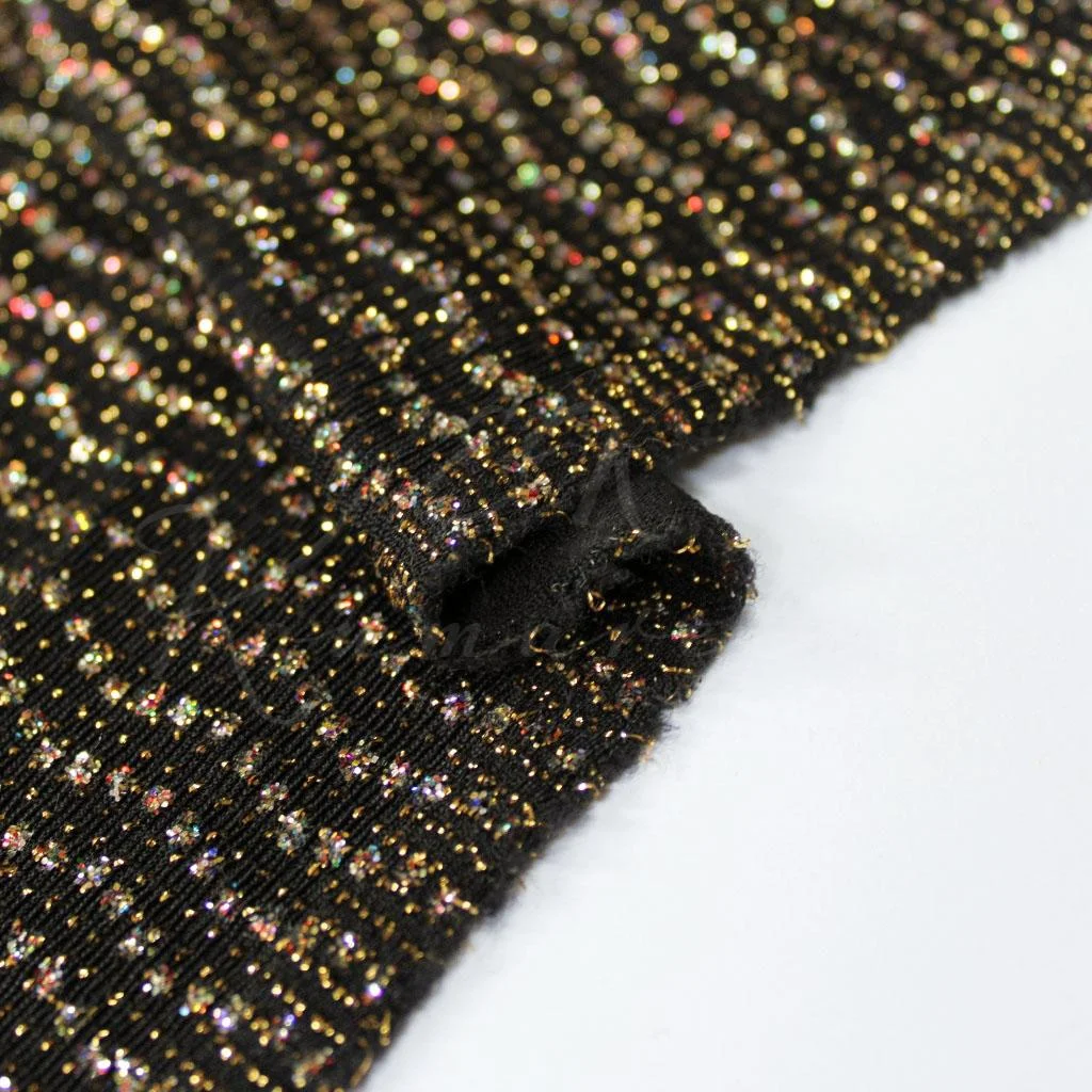 Πλεκτό Λούρεξ – Μαύρο με Χρυσό Glitter - 3