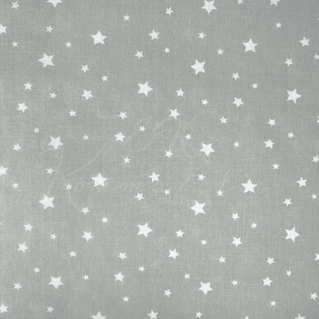 Σεντονόπανο 100% Βαμβάκι - Αστεράκια Ασύμμετρα Γκρι - 1