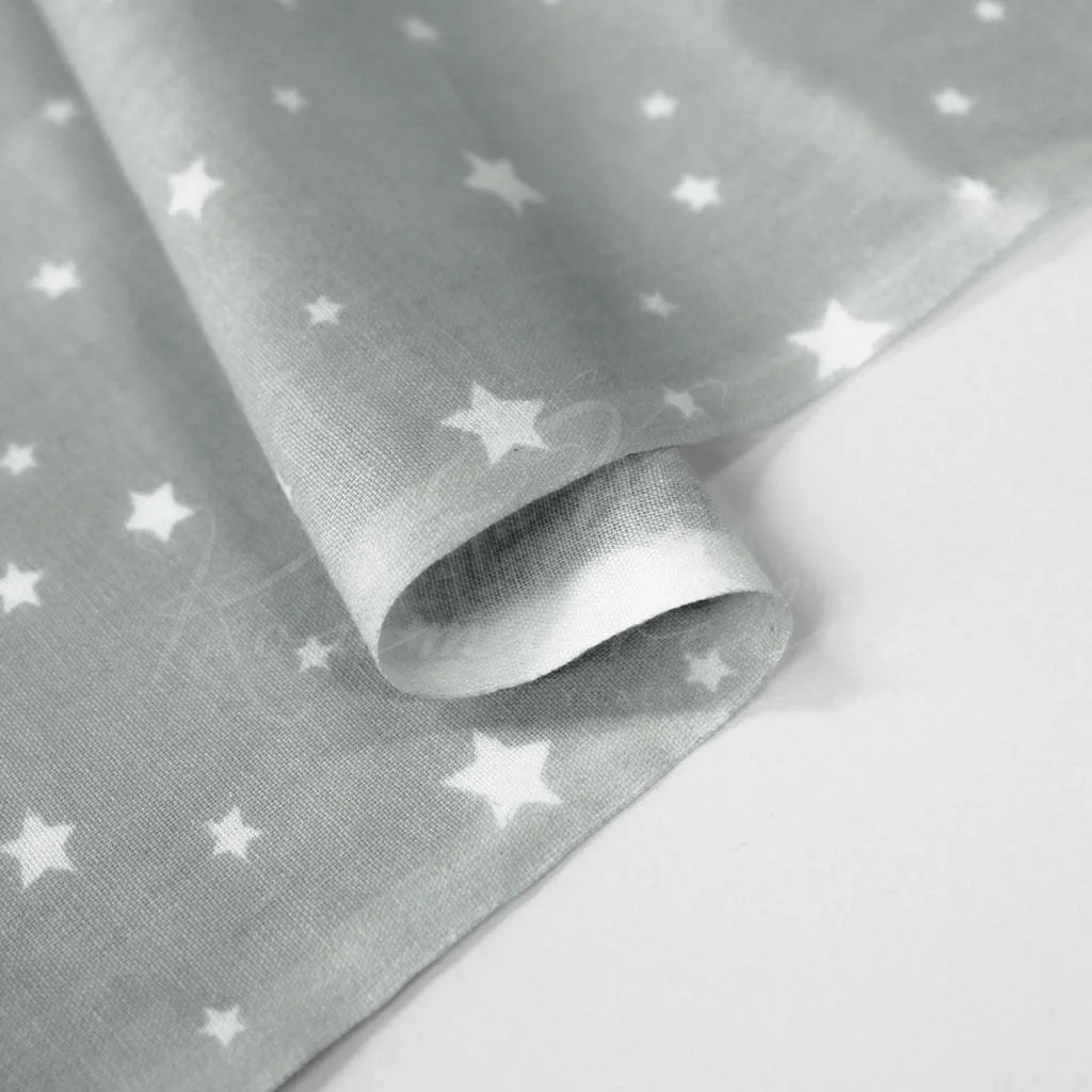 Σεντονόπανο 100% Βαμβάκι - Αστεράκια Ασύμμετρα Γκρι - 2