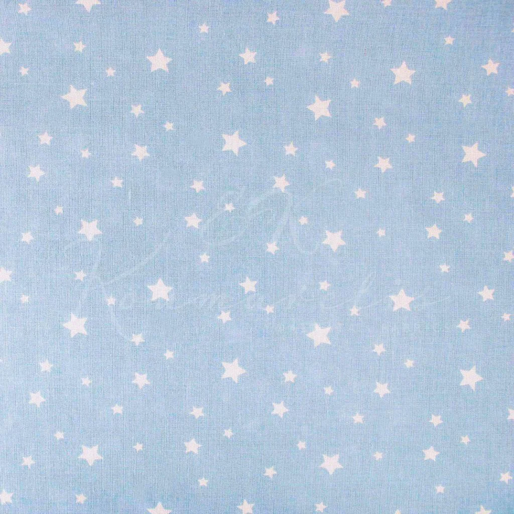 Σεντονόπανο 100% Βαμβάκι - Αστεράκια Ασύμμετρα Σιελ - 1