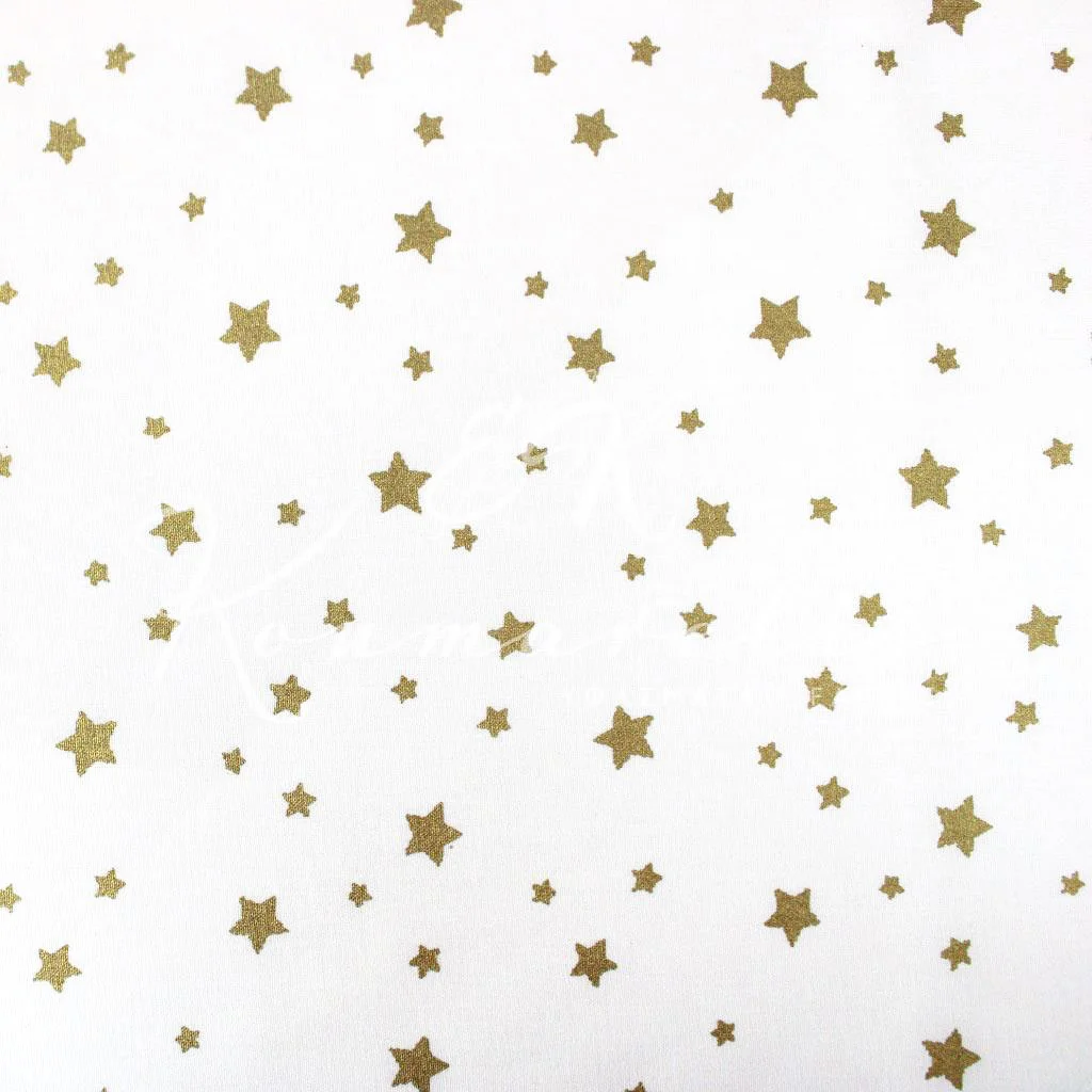 Σεντονόπανο 100% Βαμβάκι - Αστέρια Glitter Χρυσό - 1
