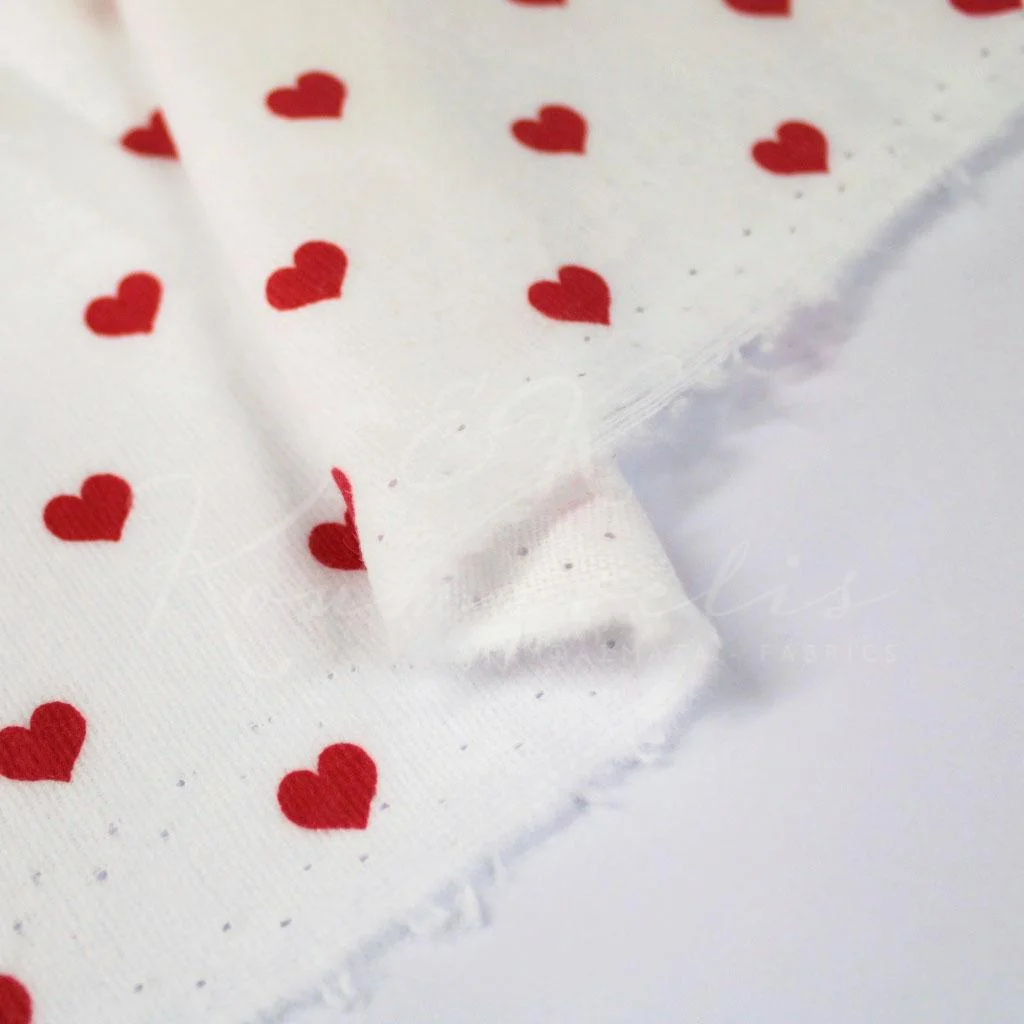 Πάνα αγκαλιάς - Καρδούλες Κόκκινες σε Λευκό Φόντο - 2