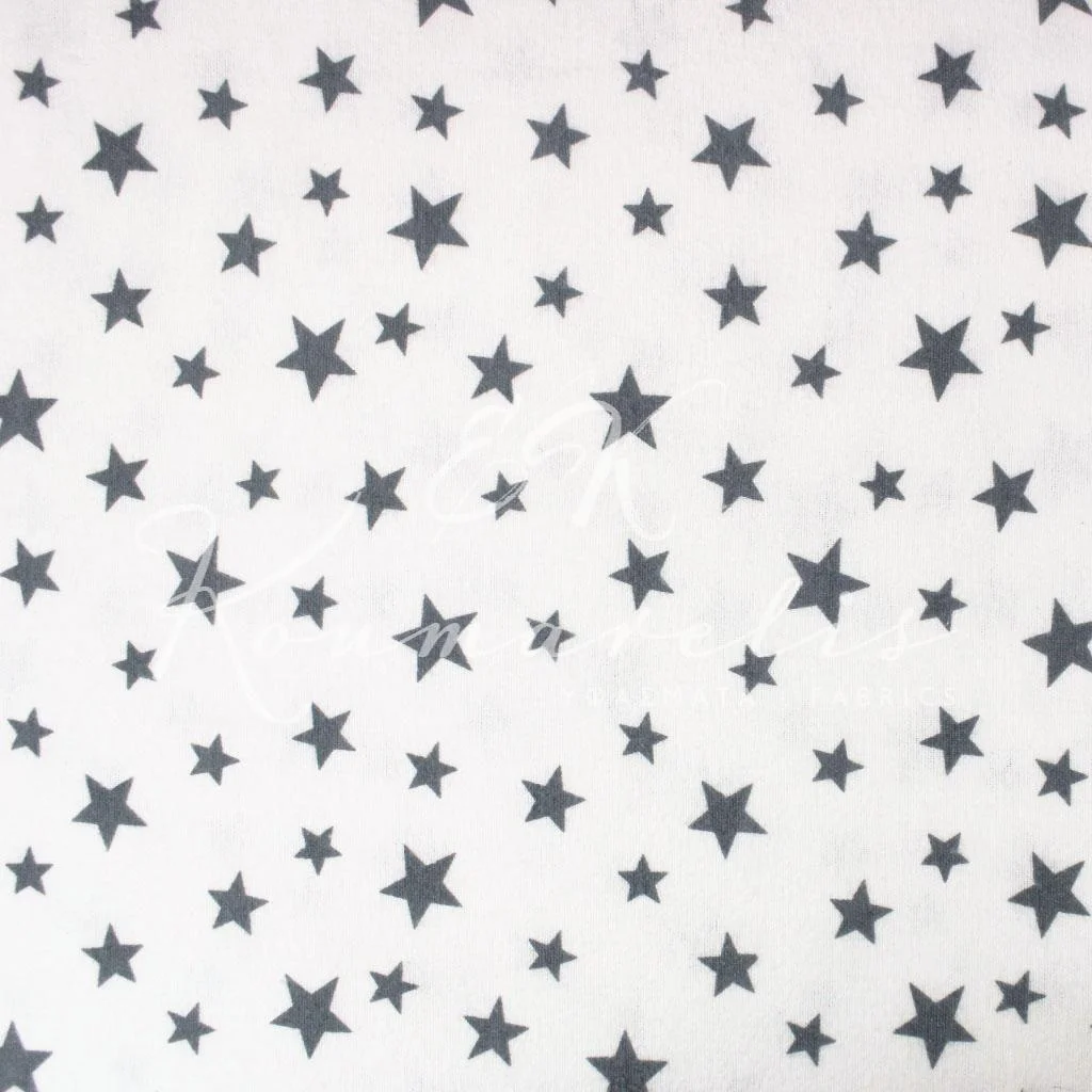 Πάνα αγκαλιάς - Αστεράκια Γκρι σε Λευκό Φόντο - 1