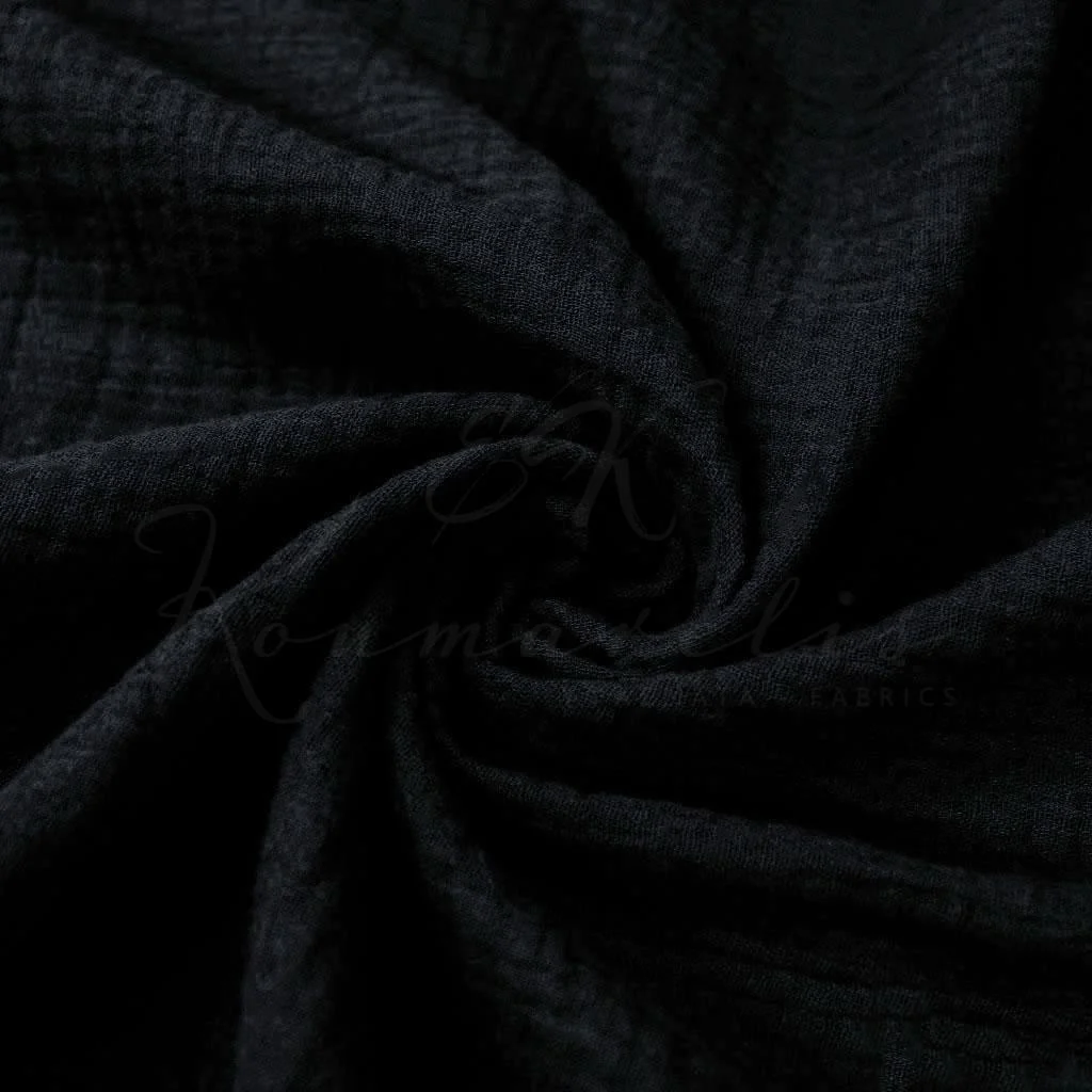 Μουσελίνα Βαμβακερή (Double Gauze) - Μαύρο - 1