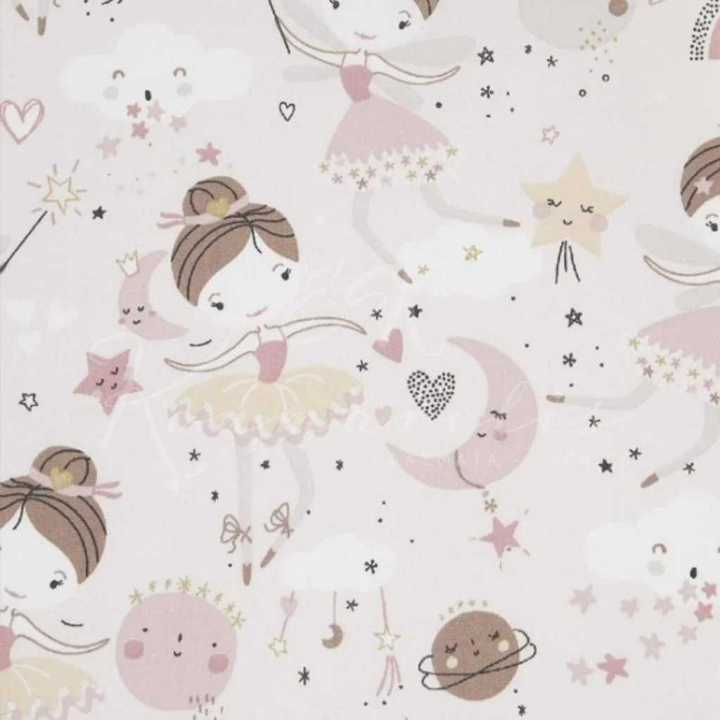 Ποπλίνα 100% Βαμβάκι - Νεράϊδες Μπαλαρίνες - 1