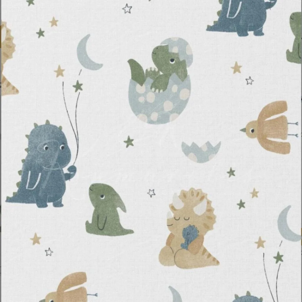 Ποπλίνα 100% Βαμβάκι - Δεινοσαυράκια - 1