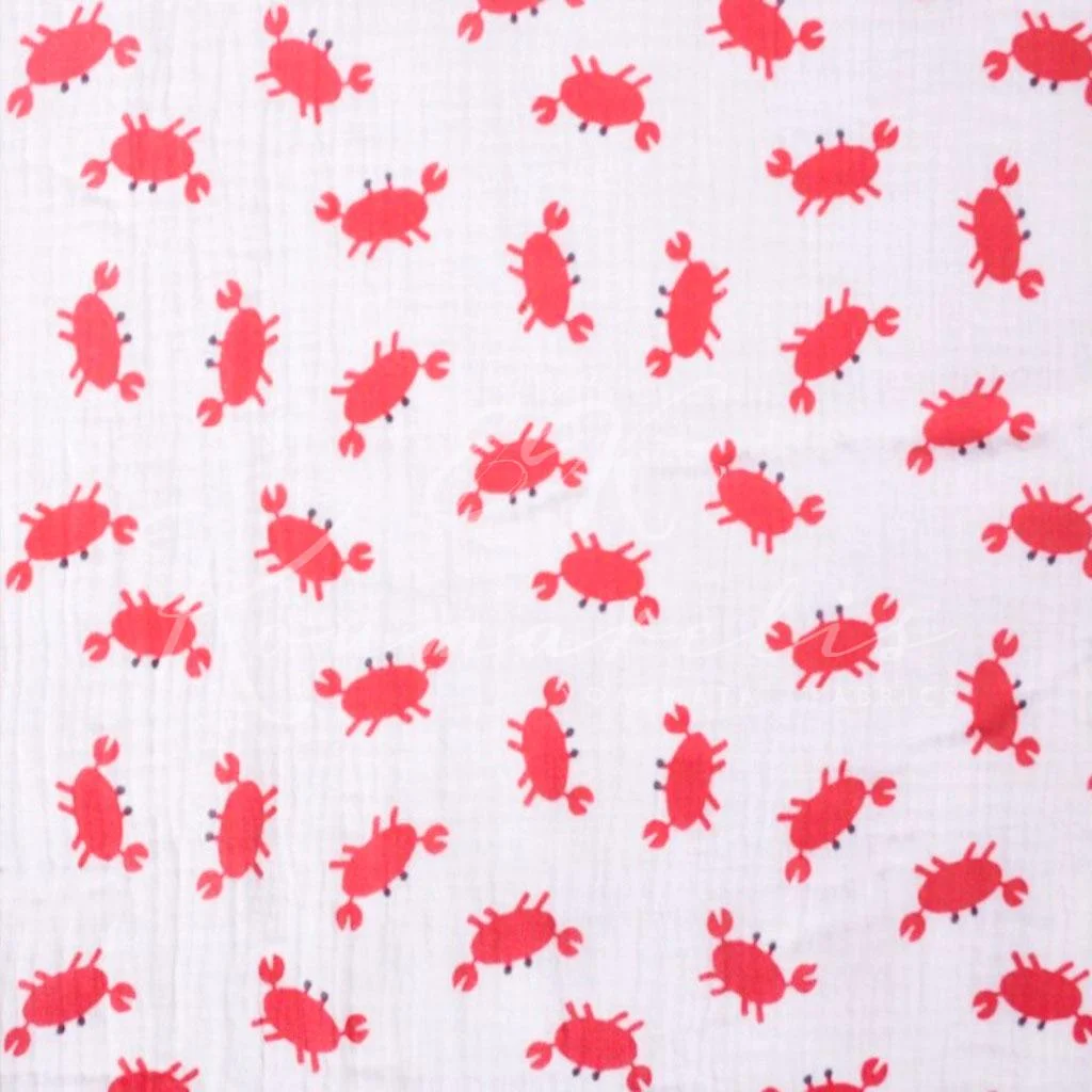 Double Gauze - Cute little crabs - 1
