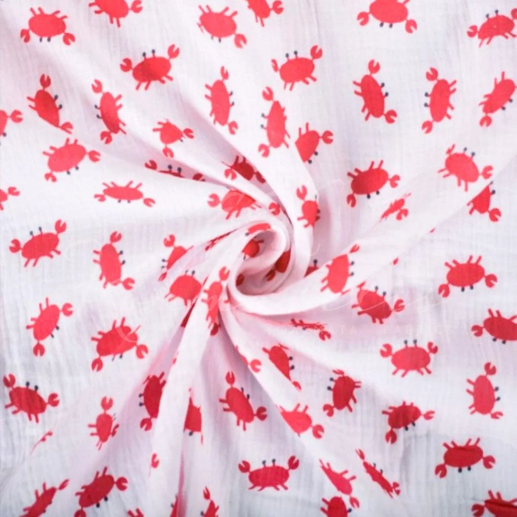 Double Gauze - Cute little crabs - 2