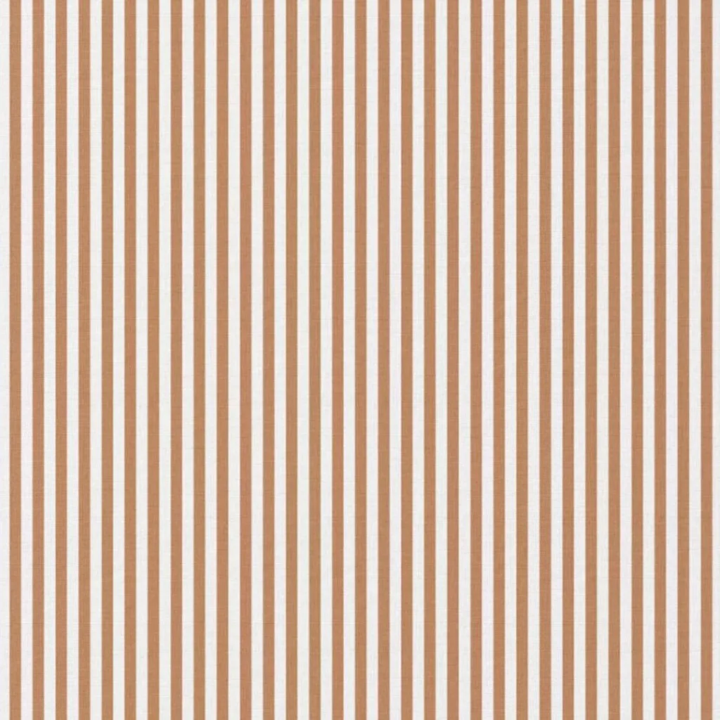 Poplin 100% Cotton - White/Brown Striped - 1