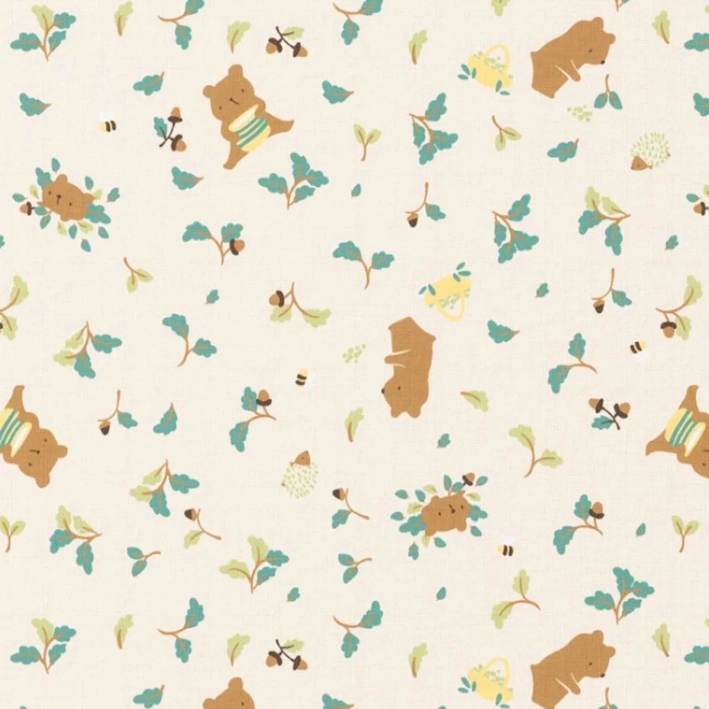 Poplin 100% Cotton - Teddy Bears with Honey - 1
