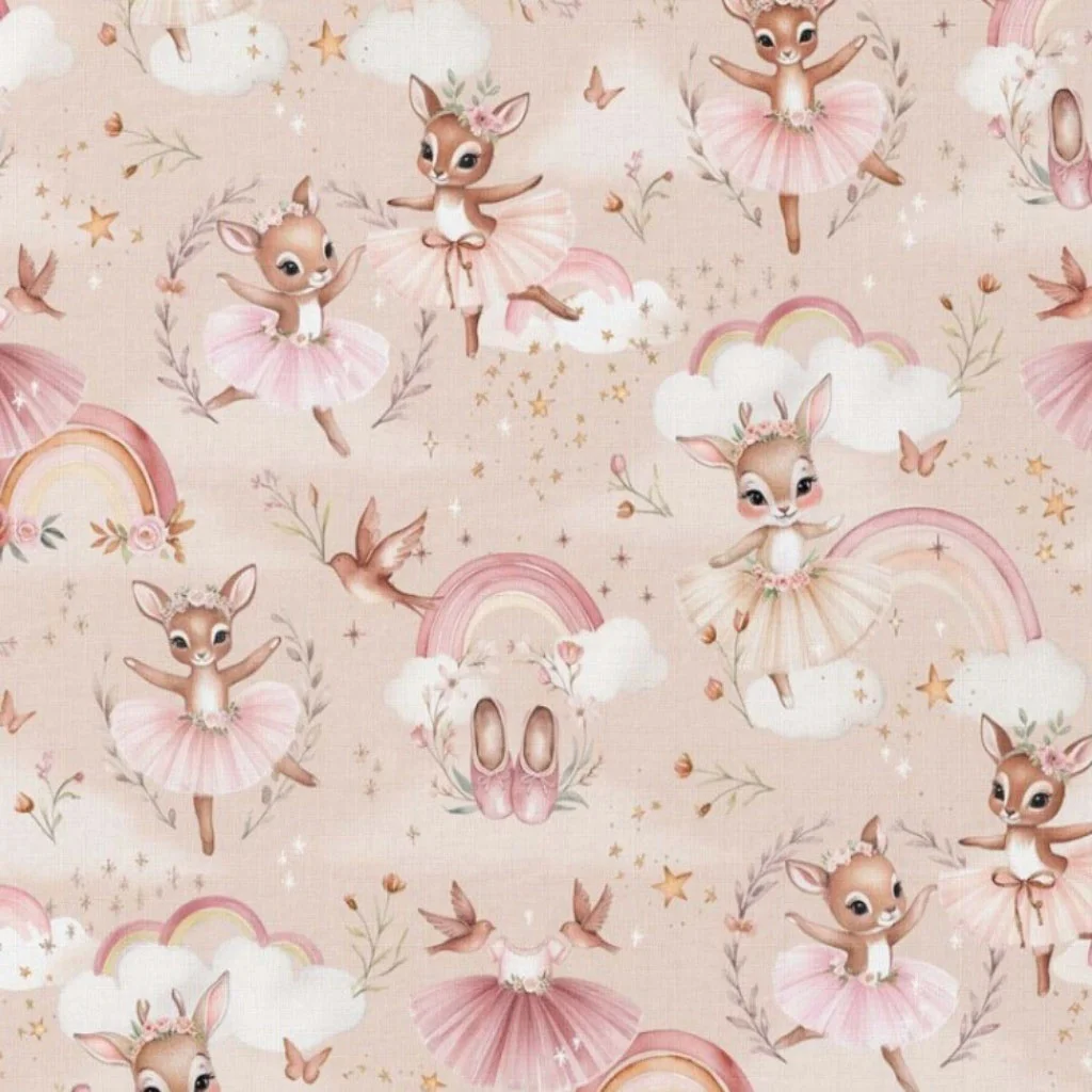 Poplin 100% Cotton - Ballerina Fawns - 1