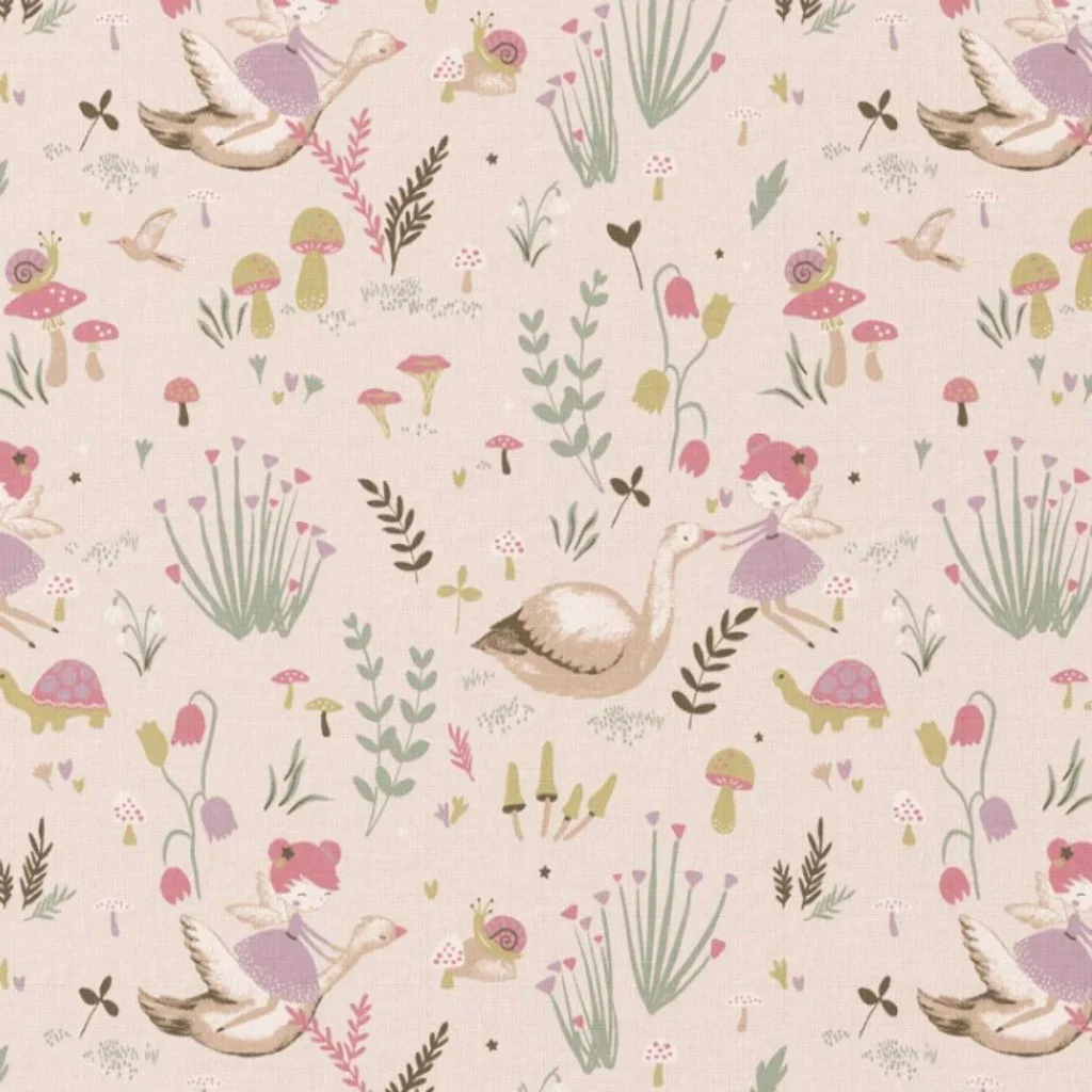Poplin 100% Cotton - Fairies & Swans - 1