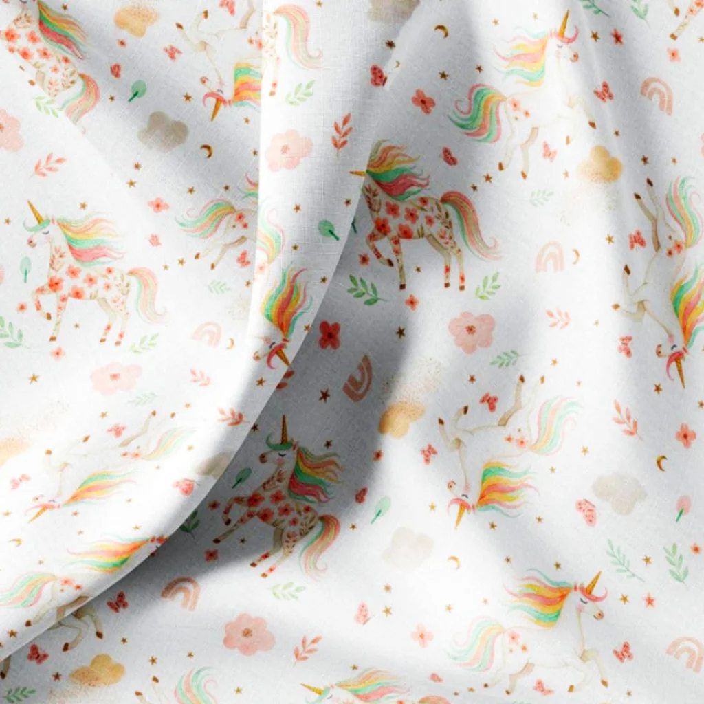 Poplin 100% Cotton - Rainbow Unicorns - 2