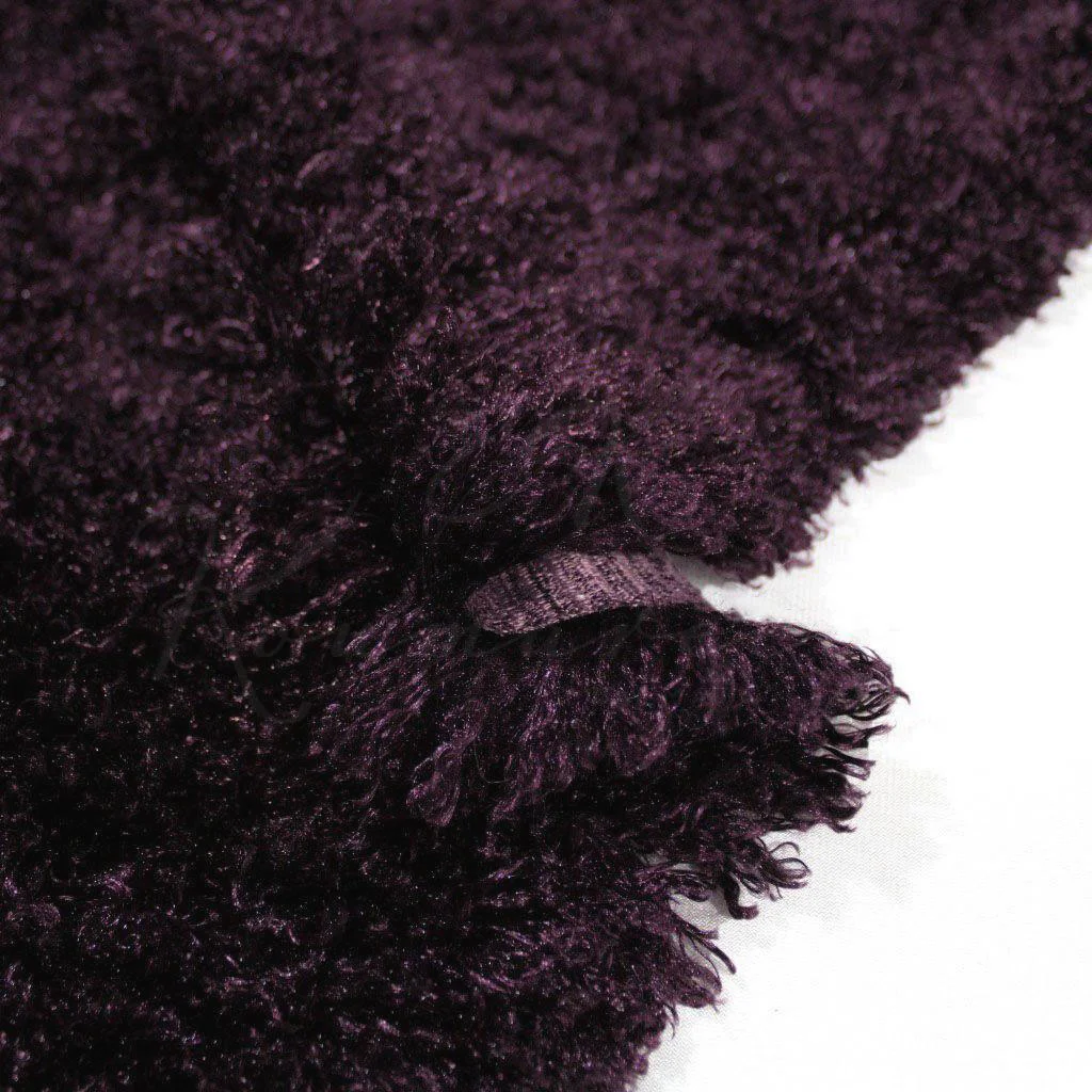 Γούνα Τύπου Αφρουάζ (Μπουκλέ) - Δαμασκηνί Σκούρο - 2