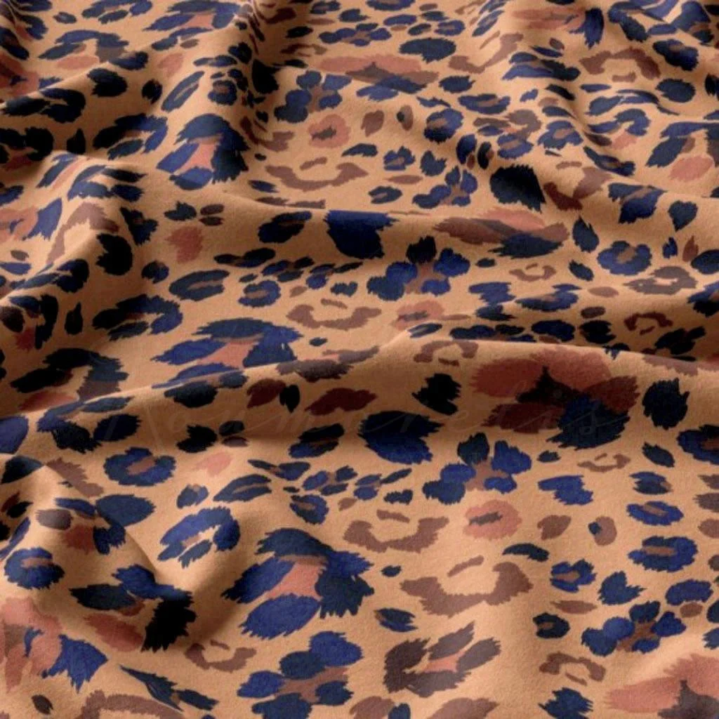 Βισκόζ - Μπεζ & μπλε ρουά animal print - 2