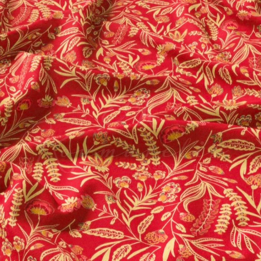 Viscose – Red/Pink Floral - 2