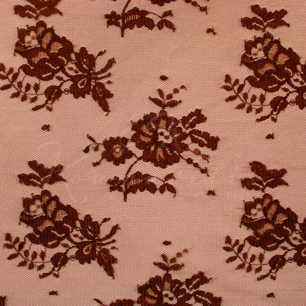 Chantilly-Style Lace - Brown - 3