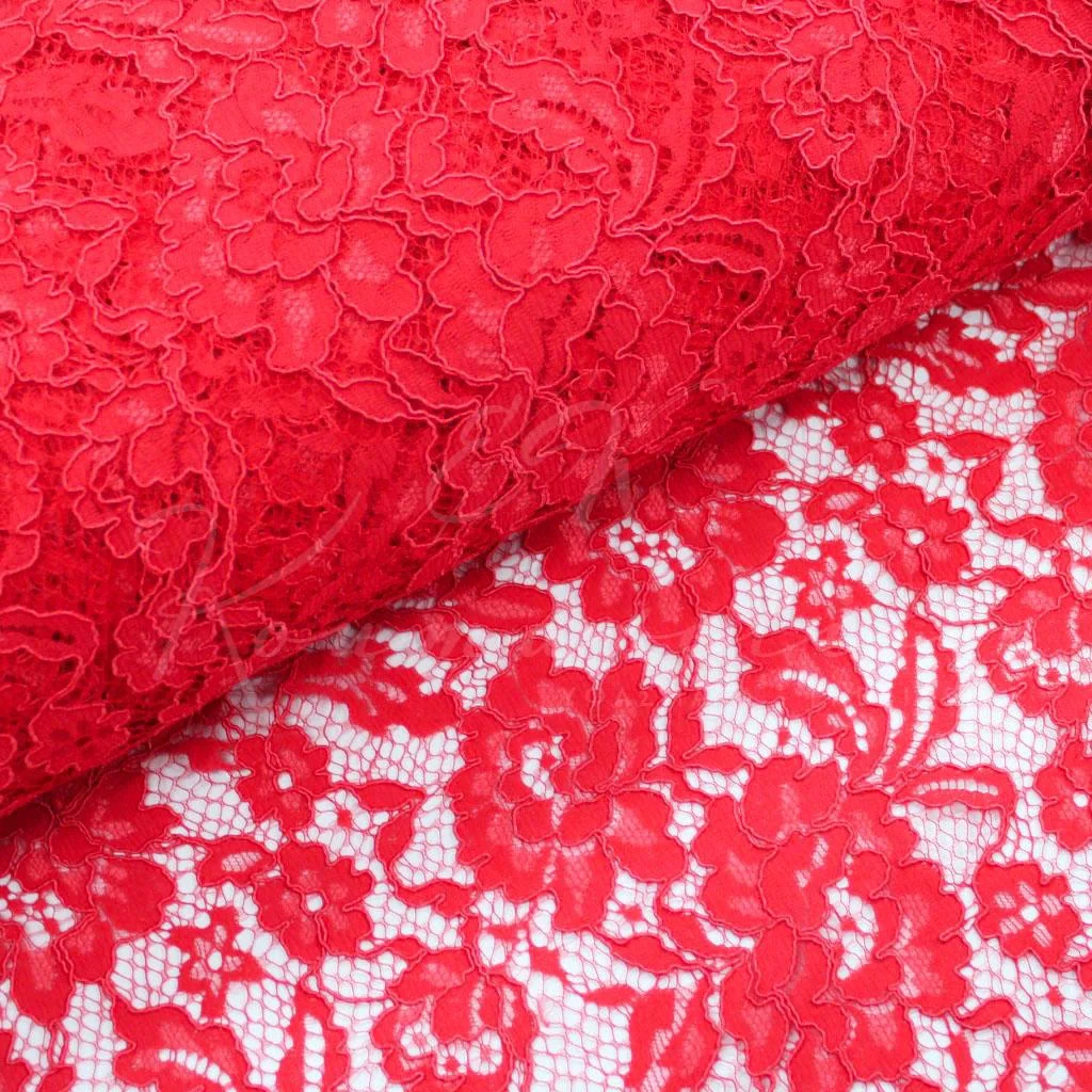 Corded Lace - Deep Coral - 1