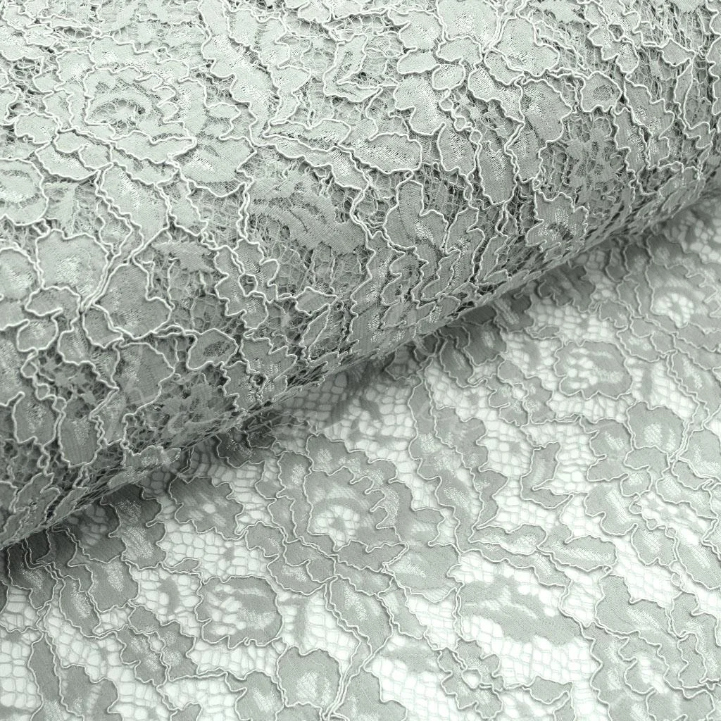 Corded Lace - Light Grey - 1