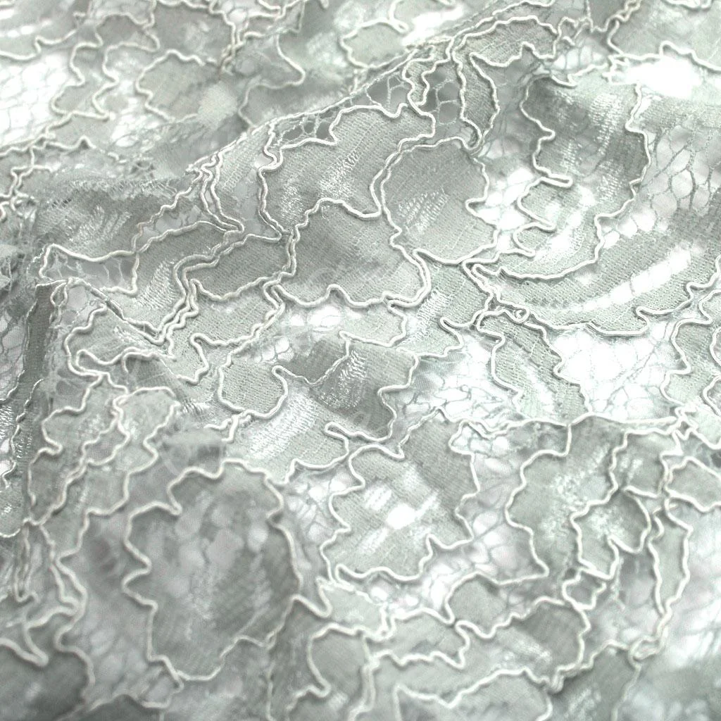 Corded Lace - Light Grey - 4