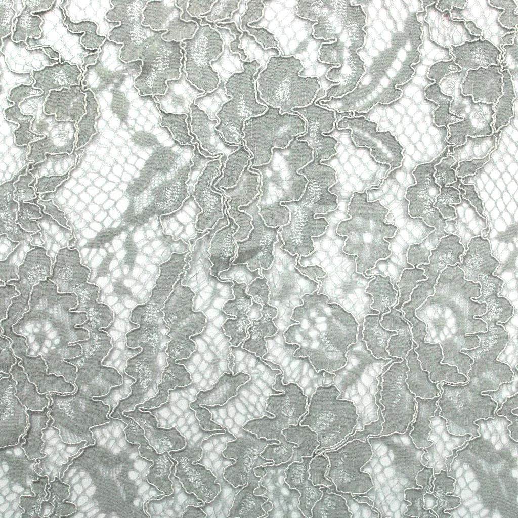 Corded Lace - Light Grey - 3