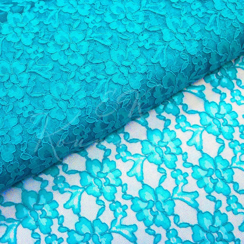 Corded Lace - Turquoise - 1
