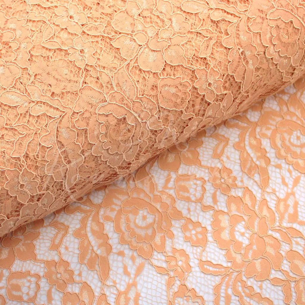 Corded Lace - Salmon Pink - 1