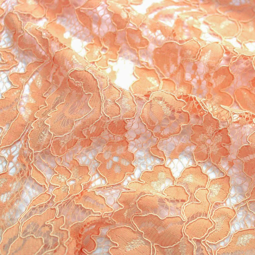 Corded Lace - Salmon Pink - 4