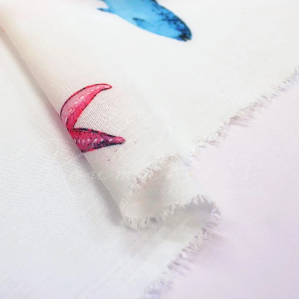 Linen Look - Sea Life Print - 3