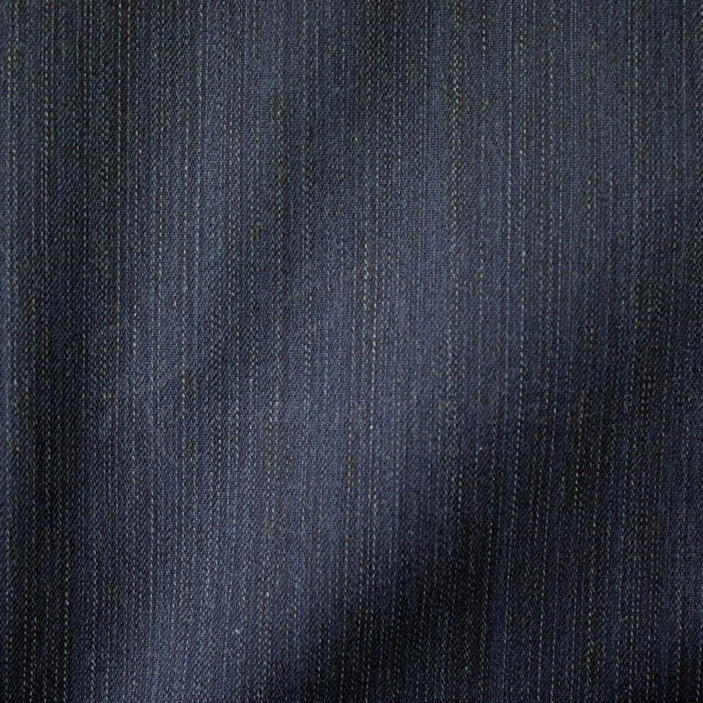 Elastic Cotton Denim - Dark Blue with Fine Stripe - 2