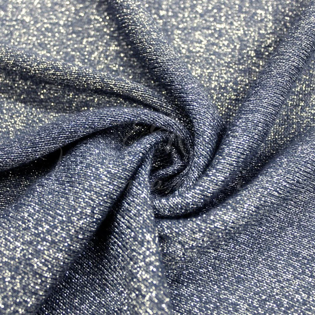 Lurex Knit - Blue with silver thread - 1