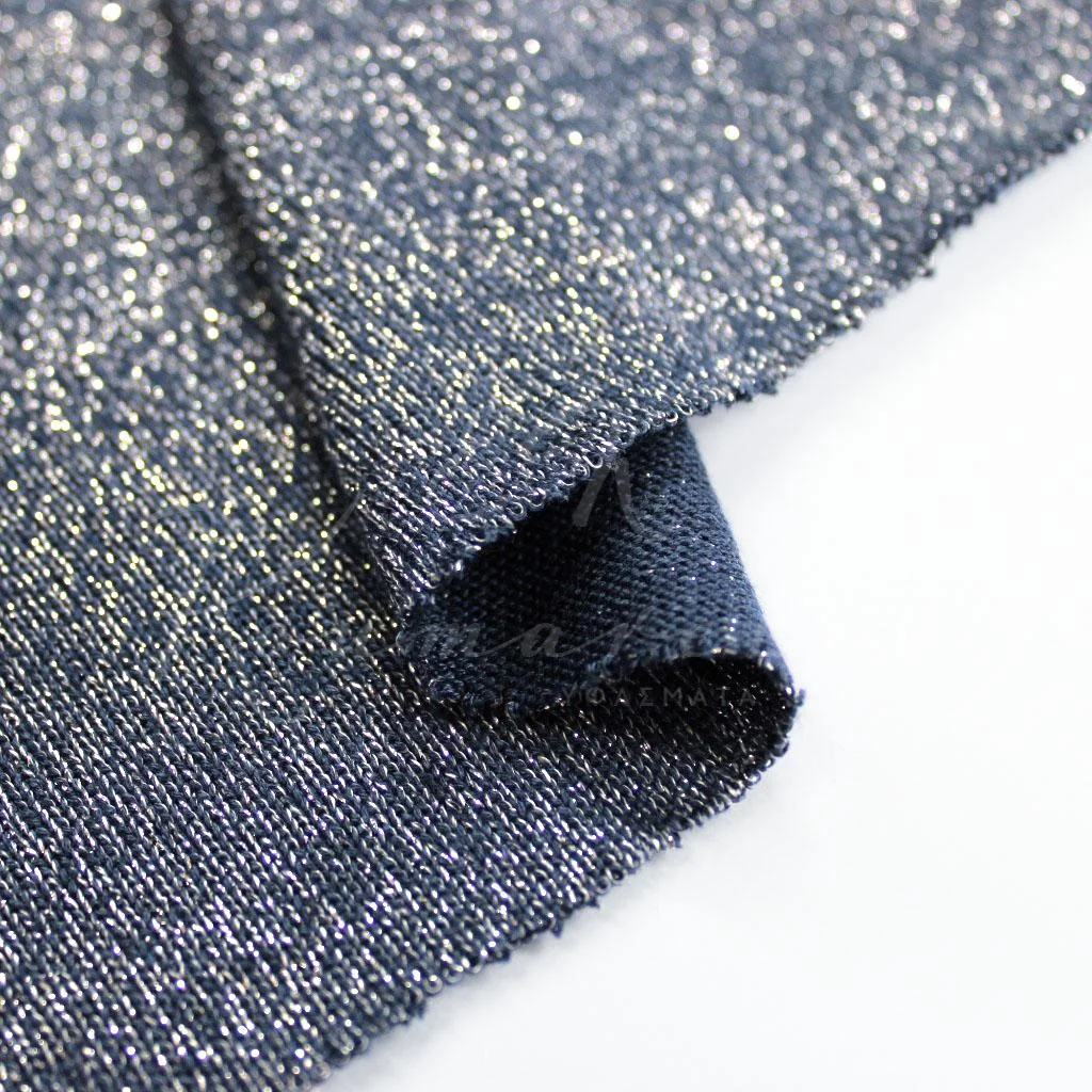 Lurex Knit - Blue with silver thread - 2