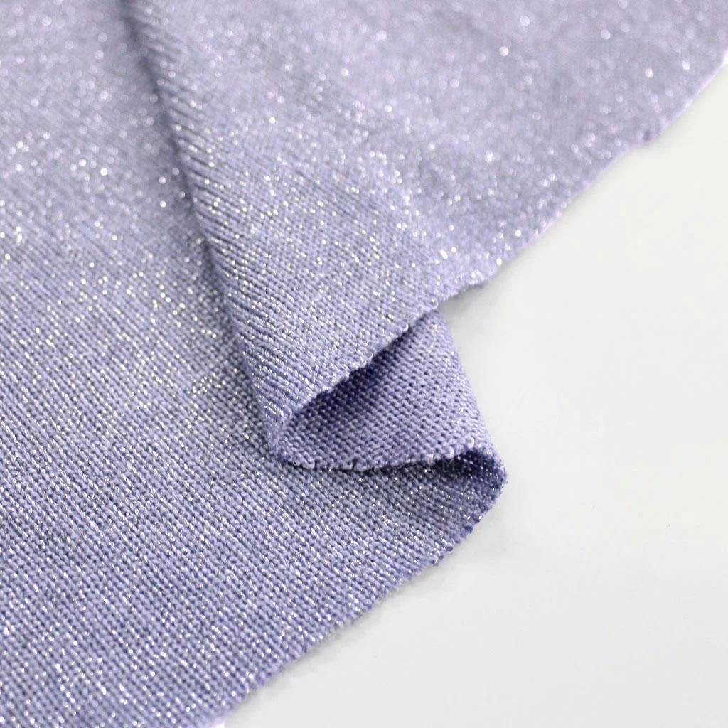 Lurex Knit - Violet with silver thread - 2