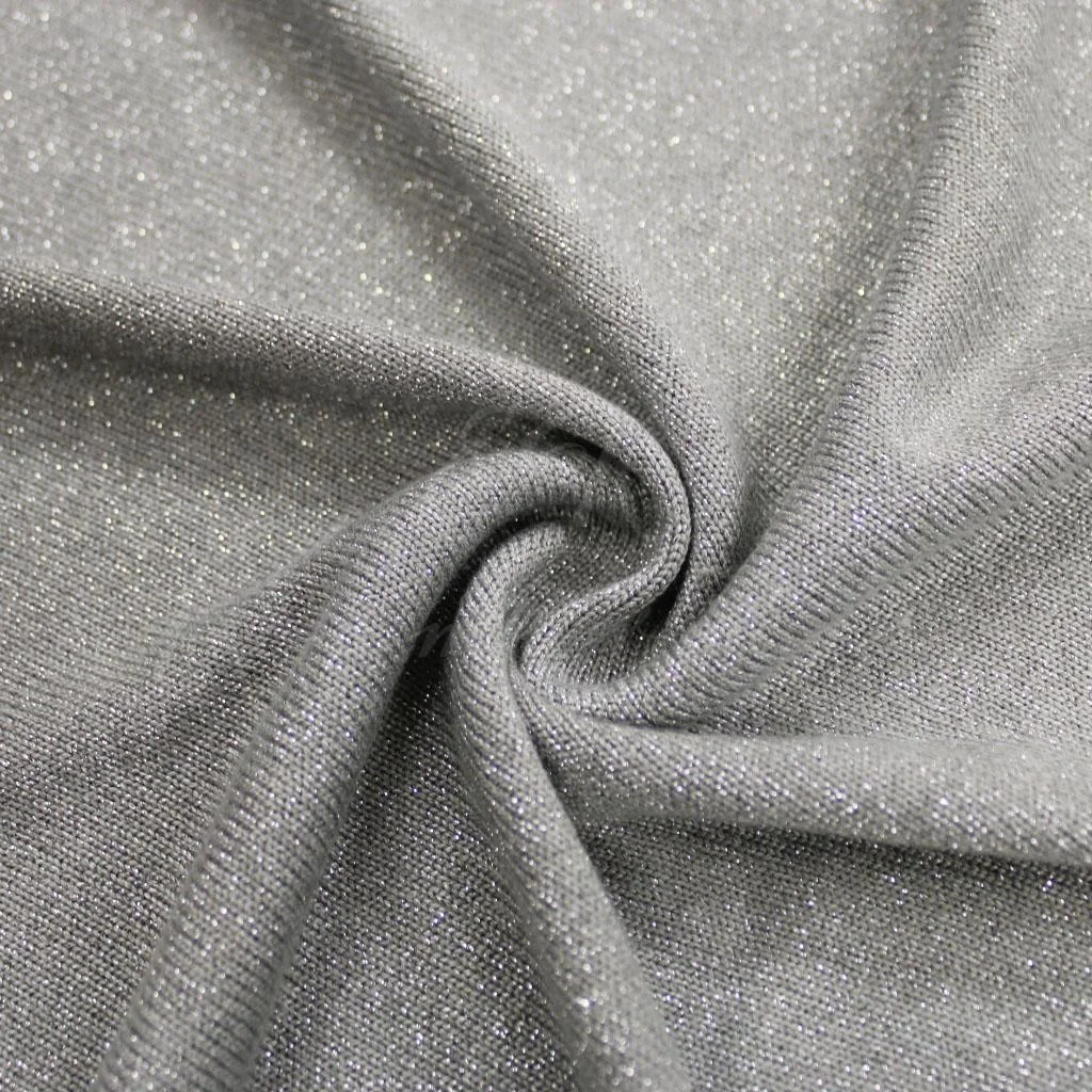 Lurex Knit - Grey with silver thread - 1
