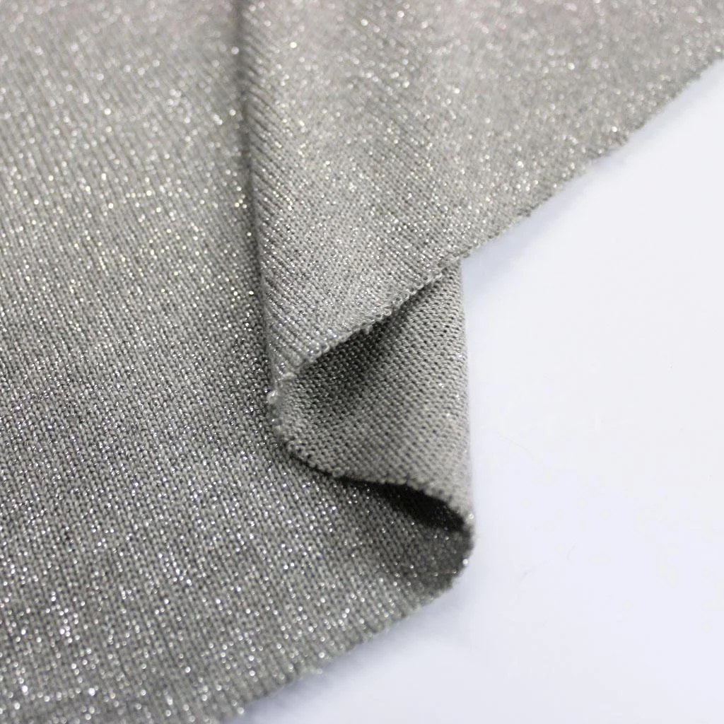 Lurex Knit - Grey with silver thread - 2